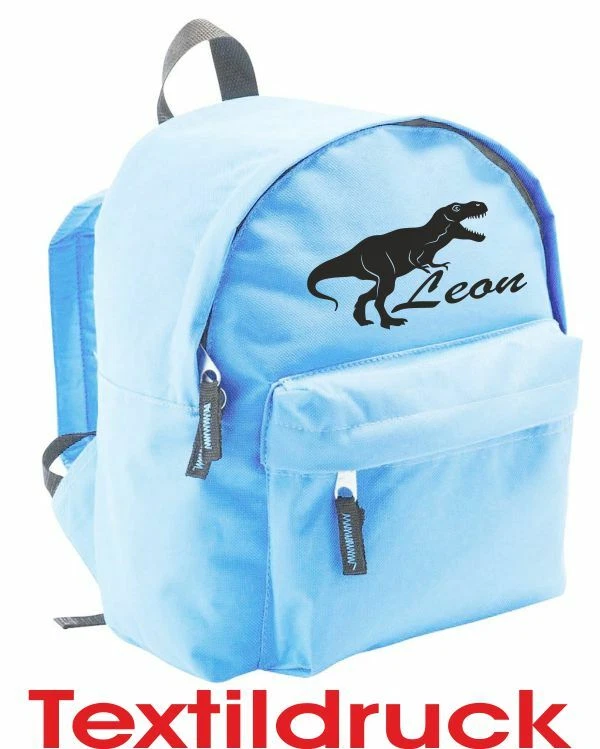 SOL´S Rucksack Kinder mit Namen bedruckt Kindergarten Tasche Dinosaurier Dino T-Rex 32