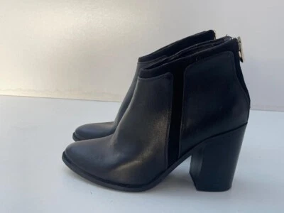Call it Spring Ladies Black Leather/suede Back Zip Ankle Boots UK 3 EUR 36 B109 - Image 1 of 4