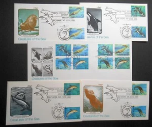 1990 Creatures of the Sea Sc 2511a USA & USSR cancels 5 Artmaster cachets - Picture 1 of 6