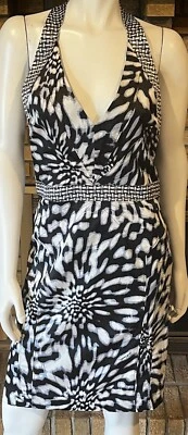 Vestido Just Cavalli Estampado Animal Halter Elastizado Satén Nuevo con Etiquetas $548 Talla 48 EE. UU. 12 Foto 1 de 4