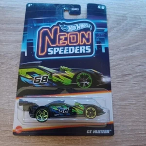 Hot Wheels 1/64 Diecast Neon Speeders Black GT Hunter - Picture 1 of 2