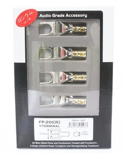 Furutech FP-201 (R) Rhodium Plated Speaker Cable Y Spade plugs Terminal *8pcs - Picture 1 of 4