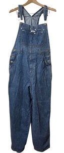No Excuses Blue Jean Denim Bib Overalls Women's Size Medium Y2K  - Picture 1 of 16