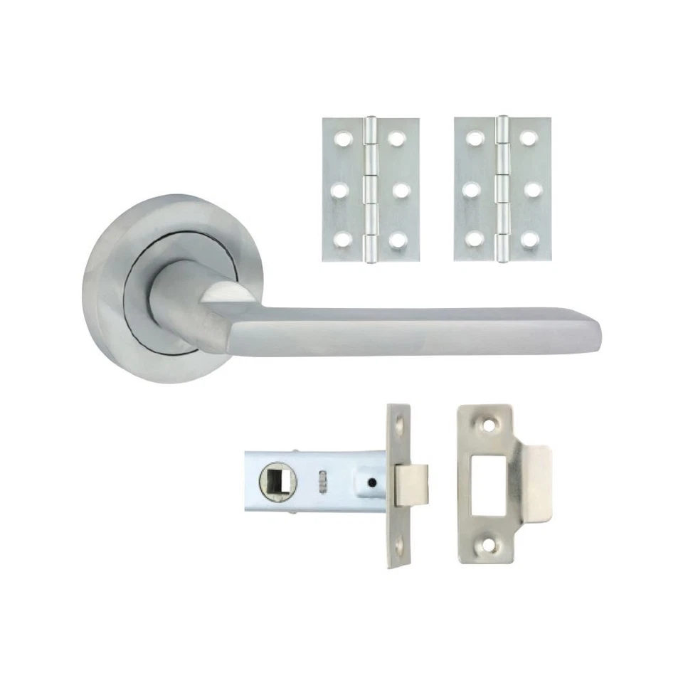 Timco Set Pintu Lever On Rose Dengan Pelbagai Saiz - Satin Chrome (1 Set) - Image 1 of 1
