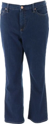 Pantalones de mezclilla para mujer Lands' End tiro alto pierna recta lavado índigo oscuro 10P nuevos sin etiquetas (1071) Foto 1 de 4