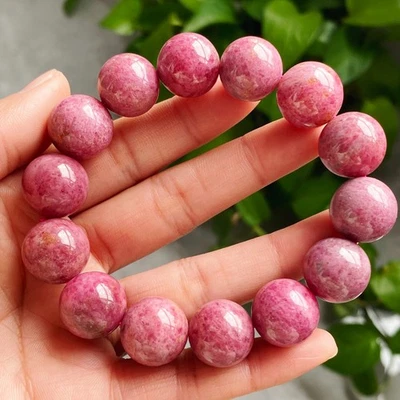 Pulsera 15,9 mm Natural Rosa Rodonita Argentina Mujer Cuentas 2564 Foto 1 de 4