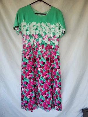 Vestido de mujer Marc Jacobs estampado floral manga corta verde menta rosa talla 4 Foto 1 de 4