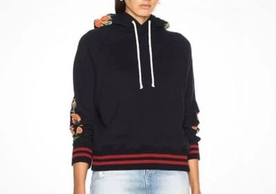 Mother Jeans The Square Hoodie Sweatshirt Women’s Small Intertwined Embroidered - Image 1 of 4