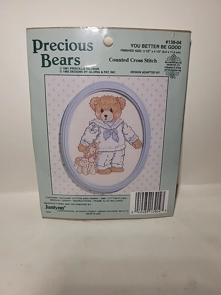 Cherished Teddies Cross Stitch Kit Better Be Good Janlynn Gloria and Pat 1991