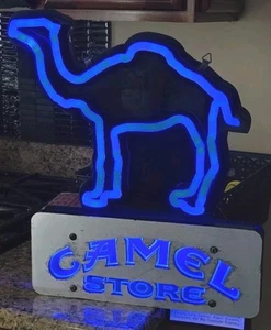 Camel Cigarette Illuminated Light Up Bar Sign Blue Faux Neon 17" × 15" - Picture 1 of 7