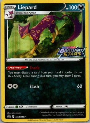 Liepard Promo SWSH: Sword & Shield Promo Cards SWSH187 NM - Image 1 of 2