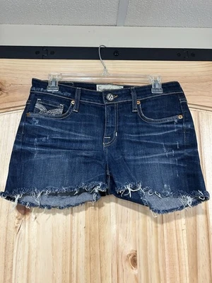 Big Star 1974 Nina женщин Sz 27R потертый необработанный кромки Jean шорты искусственно состаренный - Изображение 1 из 4