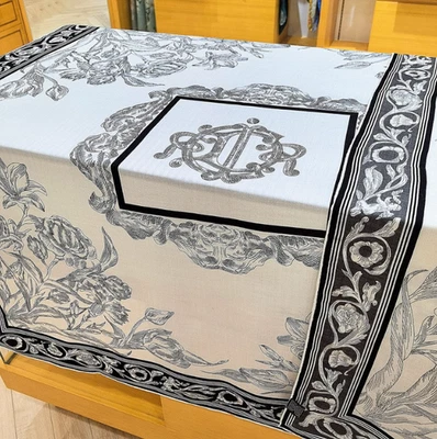 70% Cashmere 30% Silk Shawl Scarf 53'' Neckerchief White cup Print Square Wrap - Image 1 of 4