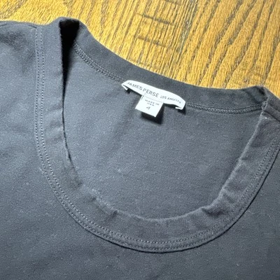 James Perse Garment Dyed Washed Black T shirt Grateful Dead Solid Rare tee crew - Image 1 of 4