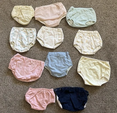 Lote de 11 cuecas vintage de vinil plástico borracha 60/70’s capa de fralda - Imagem 1 de 4