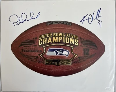 Pete Carroll & Kam Chancellor Signed 16X20 Photo JSA COA Seattle Seahawks - Image 1 of 4