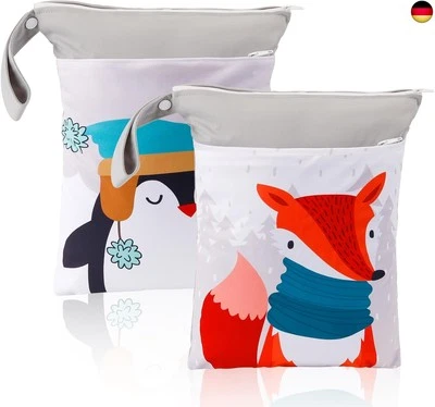 MARKE EKOCEV EKOCEV Windeltasche Wetbag 2 Stück Wiederverwendbare wasserdichte Stoffwindeln