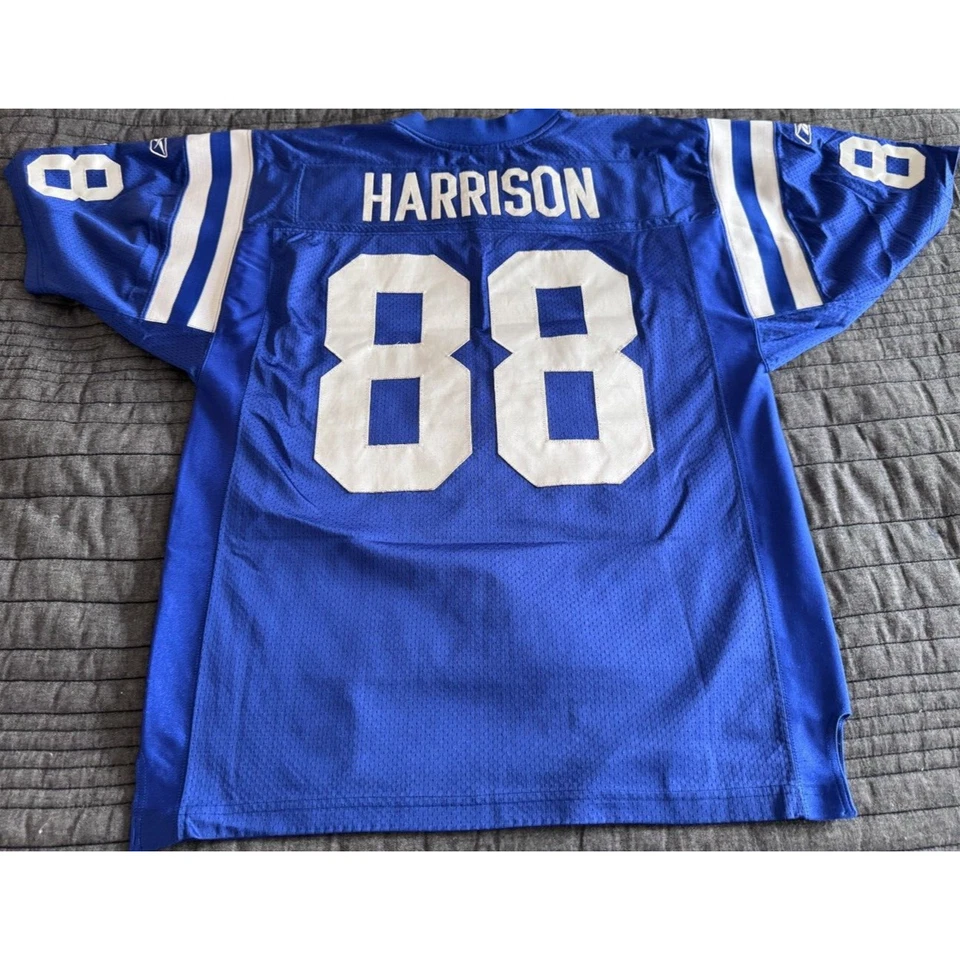 Винтажная футболка Marvin Harrison NFL Indianapolis Colts подлинная домашняя Reebok 48 - Изображение 1 из 4