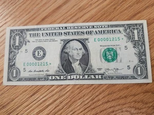 2013 $1 STAR NOTE RICHMOND DISTRICT # E00001215* EXTREMELY LOW SERIAL - Picture 1 of 5