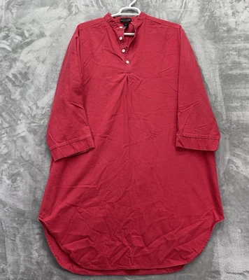 Camisa de noche J.PETERMAN para hombre XL túnica franela Henley ropa de dormir 100 % algodón gamuza Foto 1 de 4