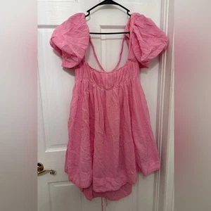 Free People Marina Minikleid Damen rosa Puffärmel Größe XS - Bild 1 von 5