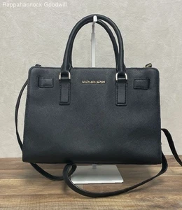 Michael Kors Black Dillon Saffiano Leather Satchel Purse Handbag w/Crossbody - Bild 1 von 6