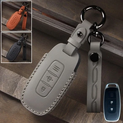 Genuine Leather Car Key Fob Case Cover Bag For Nissan Titan Altima Rogue Murano Foto 1 de 4