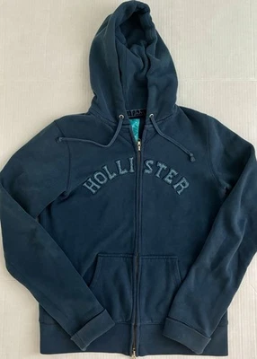 Толстовка с капюшоном женская Hollister Surf большая синяя на молнии с надписью Y2K - см. примечание - Изображение 1 из 4