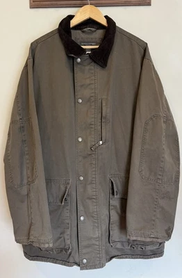 Chaqueta de Colección Banana Republic Chore XL Para Hombres Verde Oliva Frente a Presión Abrigo de Granero Y2K Foto 1 de 4