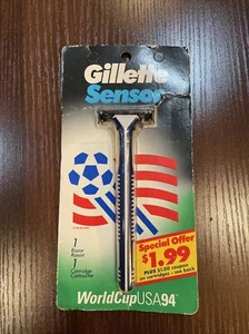 Original Gillette Sensor Rasierer Metall Rasierer Griff Klinge 1994 WorldCupUSA94 #2 - Bild 1 von 3
