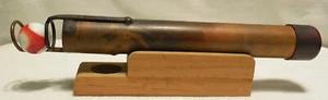 Vintage Hand Crafted Brass Pipe Marble Kaleidoscope Artisan Heavy w/Wooden Stand - Picture 1 of 12