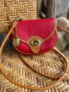 Vtg. Dooney&Bourke~AWL~R74~๐บ๐ธ~Cavalry~Belt~Crossbody~Bag~Red~EUC - Picture 1 of 19