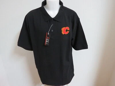 New S-5XL Black Solid NHL Men's Cotton #77U Polo Shirt - Image 1 of 3