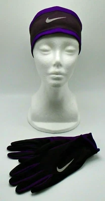 Conjunto de guantes de diadema reversibles para correr Nike Dri-Fit para mujer vino de Oporto M/L Foto 1 de 4