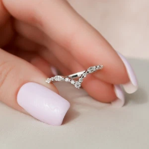 Round Cut Wedding Diamond Band Lab Created 0.35 Carat 2.5 MM 950 Platinum - Picture 1 of 11