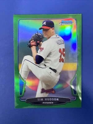 2013 (BRAVES) Bowman Chrome зеленые переливающиеся детали No53 Тим Хадсон - Atlanta Braves - Изображение 1 из 2