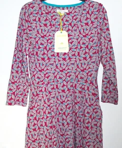 White Stuff Charlotte Dress red grey floral organic cotton Size 8 New Tags BNWT - Picture 1 of 8