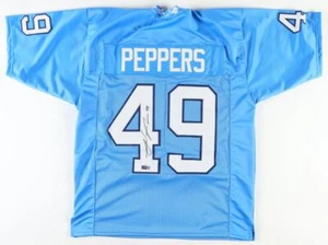 Julius Peppers Signed North Carolina Custom Autographed Blue Football Jersey - Picture 1 of 3