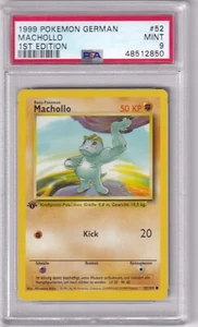 1999 Pokemon German Base Set No. 52 Machollo First Edition PSA 9 - Bild 1 von 2