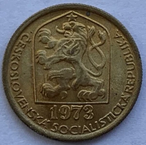 1973 CZECHOSLOVAKIA - 20 HALERU - NICKEL BRASS - Socialist coat of arms - Picture 1 of 5