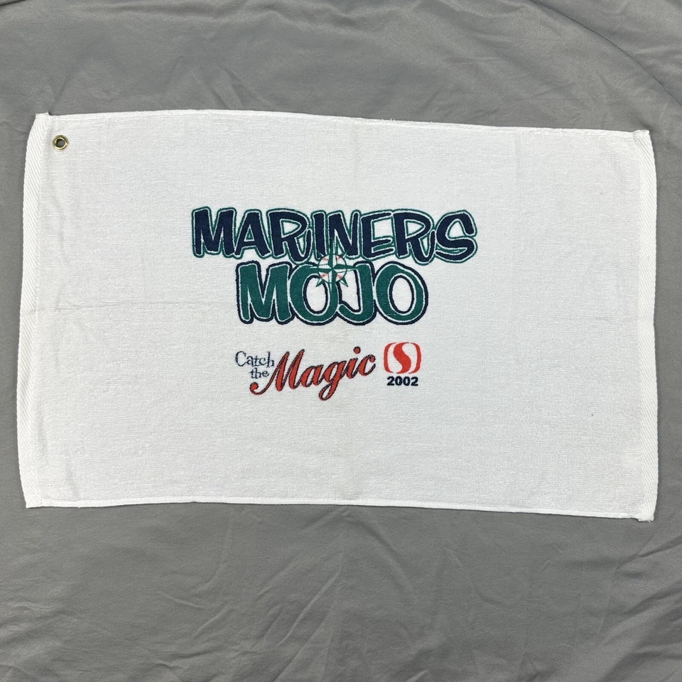 Seattle Mariners 2002 coleccionista de béisbol fanático golf toalla rally bandera de colección Safeway Foto 1 de 3