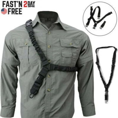 Tactical One Single Point Sling Strap Bungee Rifle Gun Sling with QD Buckle - Image 1 of 4