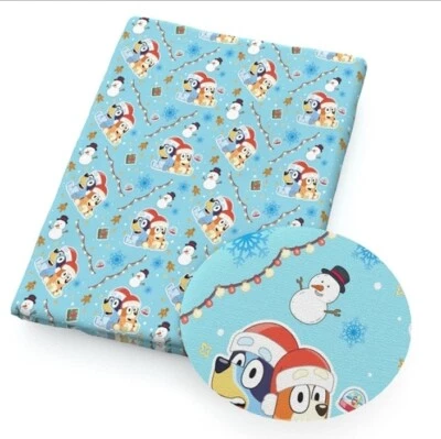Christmas Tree character Polyester Cotton blend fabric 20"x55" 1109903 Bluey Foto 1 de 2