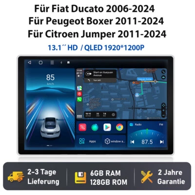 13.1" Carplay Android 13 Autoradio Für Fiat Ducato Citroen Jumper Peugeot Boxer - Bild 1 von 4