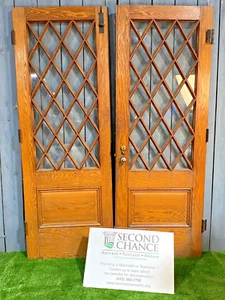 Antique Vintage SOLID Wood Wooden French Entry Doors 83.5 x 29.75 x 1.75 inches - Picture 1 of 23