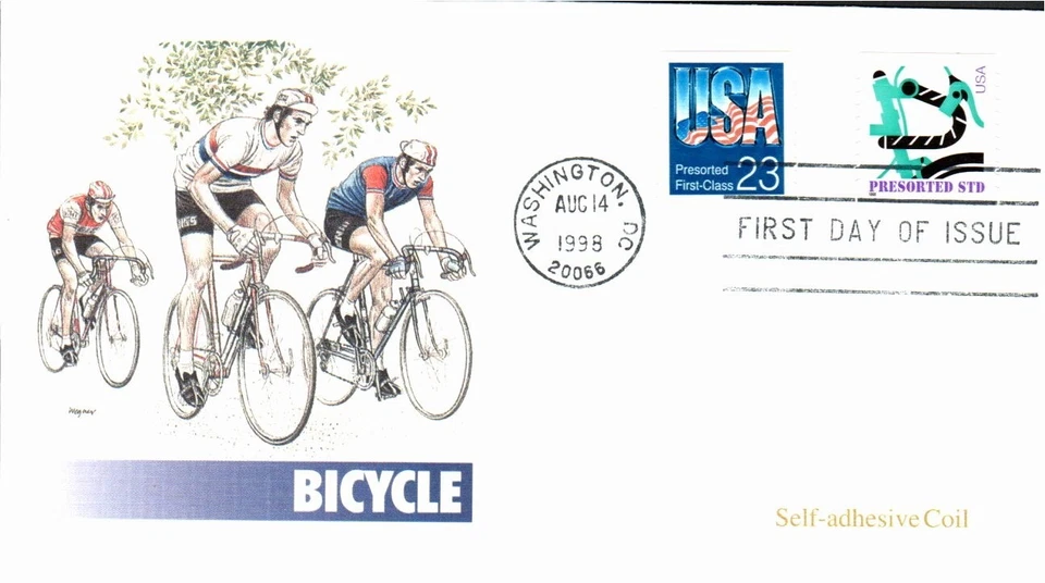 FLEETWOOD - BICYCLE AUG 14 1998 WASHINGTON DC FIRST DAY COVER (FDC) BX8 - Image 1 of 2