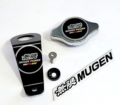 SOPORTE RADIADOR NEGRO Y TAPA RADIADOR MUGEN PARA HONDA CIVIC DEL SOL 92 97 EJ Foto 1 de 3