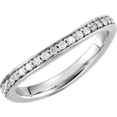 White Round Cut 0.66CT Lab-Grown Diamonds & 950 Platinum Women's Stackable Band - Image 1 of 4