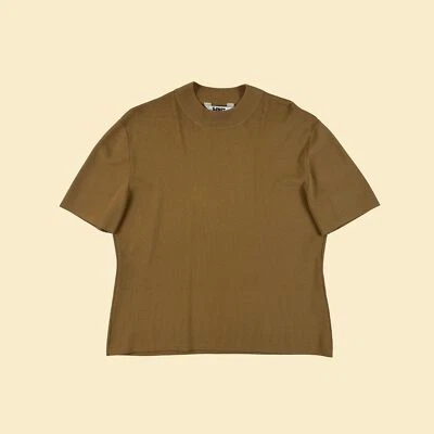 Vintage XL 90s mock neck blouse by Blast, 1990s beige viscose/nylon mockneck tee - Image 1 of 4