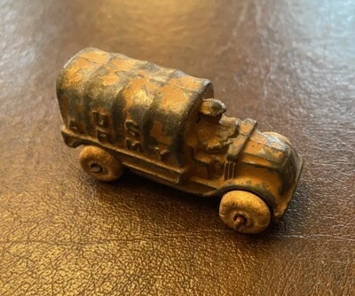 1930's Barclay Lead U.S. Army Truck - white rubber wheels, orig paint - Image 1 of 4